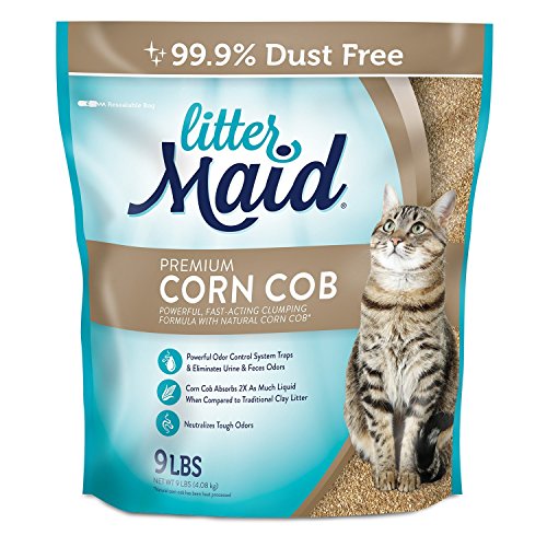 LitterMaid Premium Clumping Corn Cob Litter, 9-Pound (pack of 3)