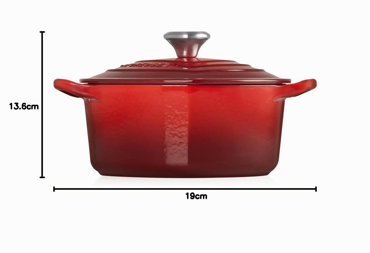 LE CREUSET Cocotte a cuore in ghisa vetrificata con pomello a cuore, 20 cm, Ciliegia, 21401200602455