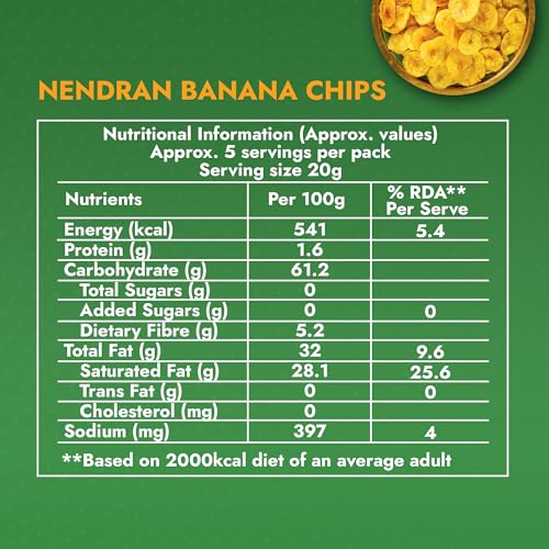 Image of Sweet Karam Coffee Nendran Banana Chips - 65 grams | Made with 100% Coconut Oil | No Preservatives | Authentic Kerala Special Crisps | Thin Sliced Yellow Plantain Wafers | Healthy Tea Time Snack