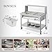 ROVSUN 72QT Electric Commercial Food Warmer 1500W, 9-Pan Steam Table 8QT/Pan Stainless Steel Bain Marie w/Acrylic Shield Overshelf Undershelf Temperature Control & Lid for Buffet Restaurant 110V