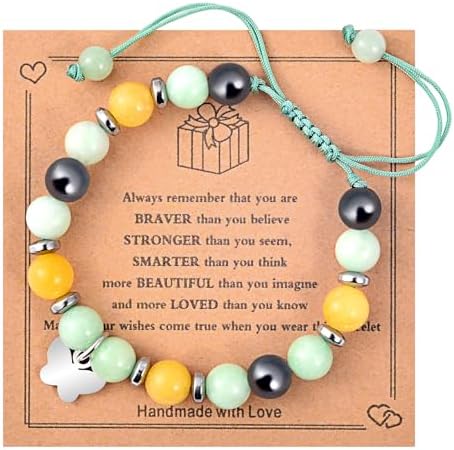 Bracelets for Girls, Natural Stone Girls Bracelets with blessing message card, Perfect Christmas Birthday Gifts for Daughter, Granddaughter, Niece, Daughter-in-Law