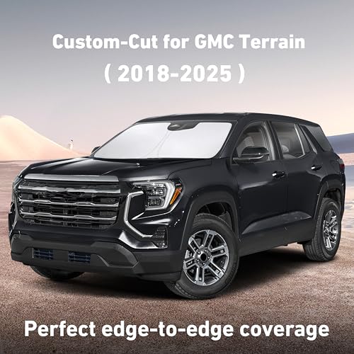 Image of EcoNour Windshield Sunshade Compatible for GMC Terrain 2018-2023 2024 2025, Sun Visor for Front Windshield & Window Sun Shade Cover, UV Heat Blocker & Protector, Car Accessories