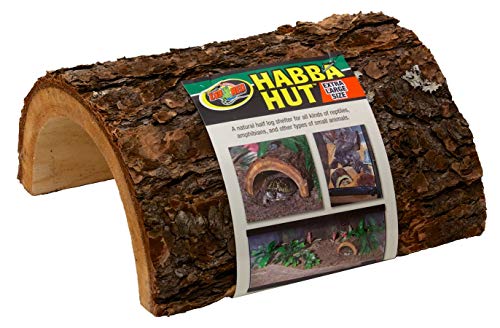 X-Large Habba Hut Reptile Hide - Half Natural Wood Log Hide for Reptiles - Includes DBDPet Pro-Tip Guide