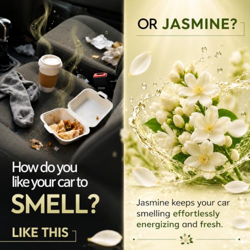Image of Jasmine Premium Car Perfume Luxury Spray 50 ML with Hanging Card /Travel Friendly Car Air Fresheners 350+ Sprays /Car Accessories Interior /Eliminates Bad Odour for Car, Office & Home