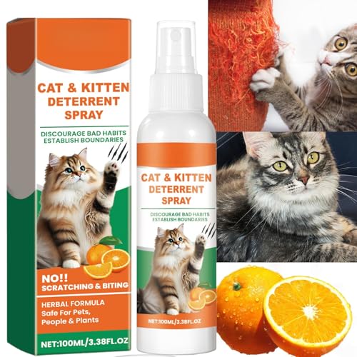 Luyrlix Anti-Scratch Cat Deterrent Spray,Natural Cat Repellent Spray,Citrus Spray for Cat,Use for Indoor & Outdoor,Spray for Furniture,Effective Cat Scratch Repellent Spray,Keep Pets Away,Easy to Use