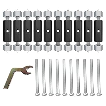 VideoPUP 10 Set Cassette Repair Device/Electrical Box Repair, 118 Type Switch Cassette Repairer Support Rod for Fixing Loose Mount Switch Box - Upgraded Nylon Insulation(Black+Silver)