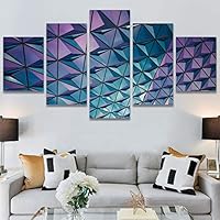 SIGNWIN 5 Panel Canvas Wall Art Modern Art Abstract Closeup Cool Line Minimalism Minimalist Multicolor for Home Decorations Ready to Hang - 60