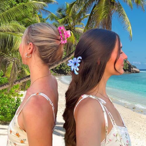 Hair Clips for Women,6PCS Big Flower Claw Clips for Thick Thin Hair,Strong Hold Cute Hair - image 3