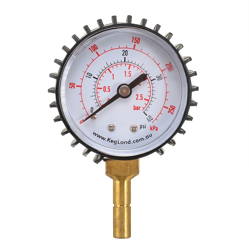 Juego de válvulas giratorias de diafragma de acetal con medidor de alivio de presión ajustable, 0-40 PSI, perfecto para elaboración de cerveza casera y aplicaciones industriales