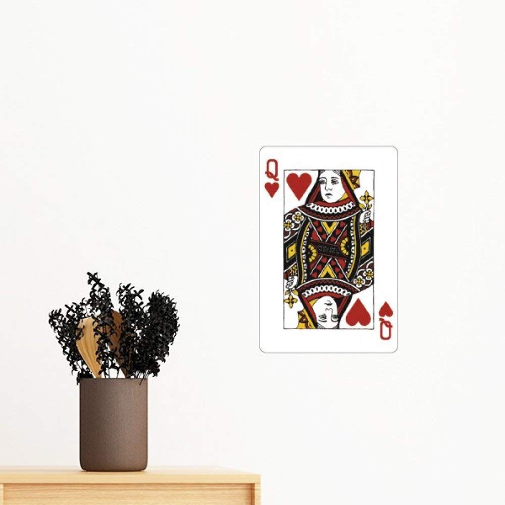 Autocollant art stickers mural amovible motif cartes coeur Q pour deco papier peint chambre 50cm