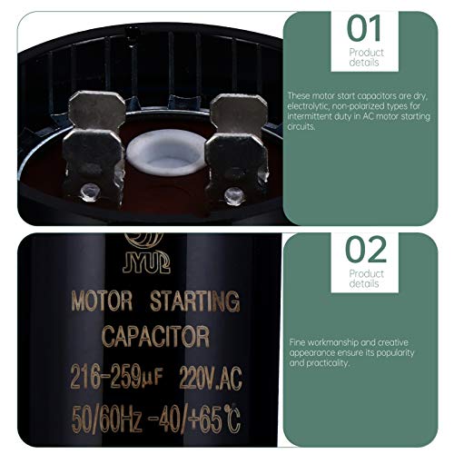VILLCASE Peças de Reposição Do Capacitor de Partida Do Motor 216-259Uf 220V Capacitor de Partida