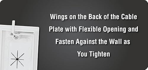 Miniatura 5 de DataComm Electronics 45-0014-WH - Placa de cable con apertura flexible, color blanco