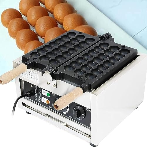 DSeenLeap Máquina eléctrica para Hacer Bolas de gofre con pincho de Burbujas de 1400 W, con Control termostático, gofres en Menos de 5 Minutos, Ideal para refrigerios en casa.