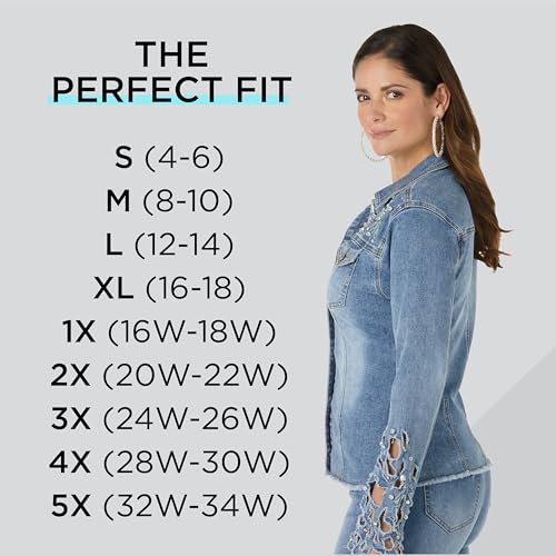 Masseys Women's Rhinestone Cutout Denim Jacket4