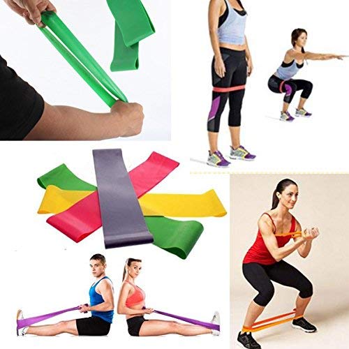 B Fit Exercise Bands, 4 Resistance Exercise Loop Bands Workout Equipment. Each is 12"x2"(5.1cmx30.5cm). Tone Your Buttocks, HIPS & Thighs. 4 Stretch Levels