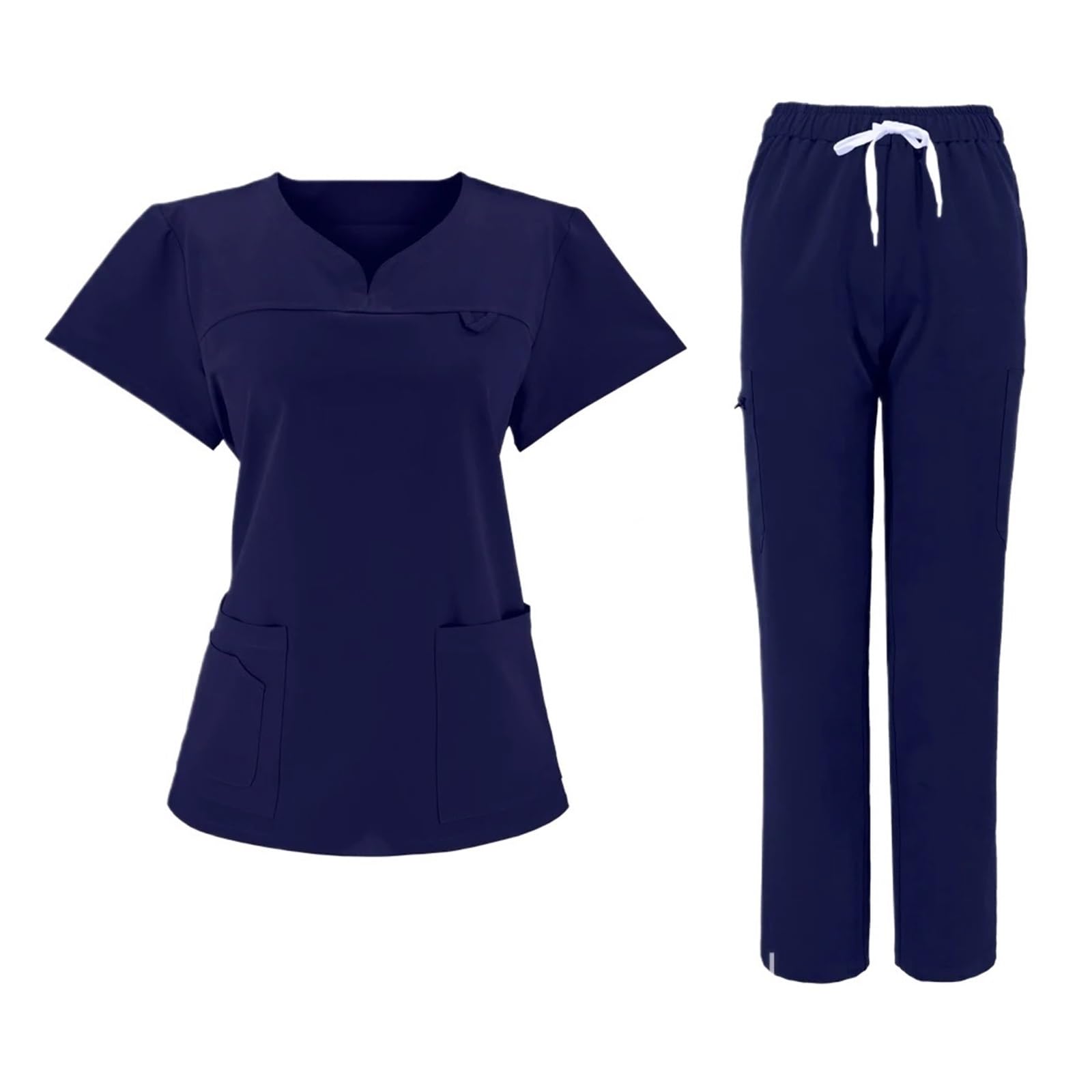 Uniforme Sanitario Conjuntos de Uniformes médicos elásticos y Ajustados, Uniformes de quirófano, Uniformes de Enfermera for Mujer, Traje de Color sólido