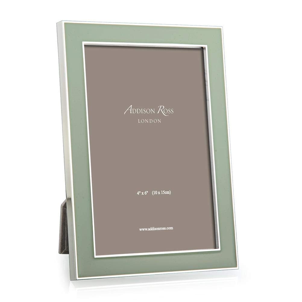 Addison Ross 4x6 15mm Enamel Sage Silver-Plated