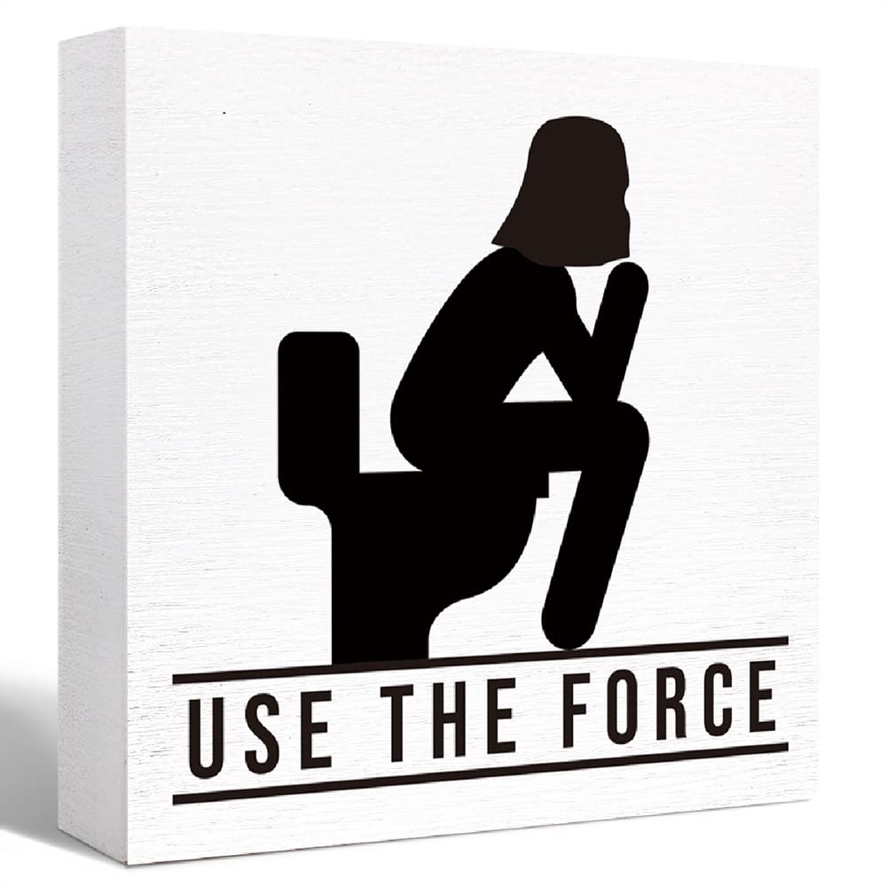 Funny Wooden Sign 'Use the Force' for Bathroom, Toilet, Restroom, Home Decor - Farmhouse Style