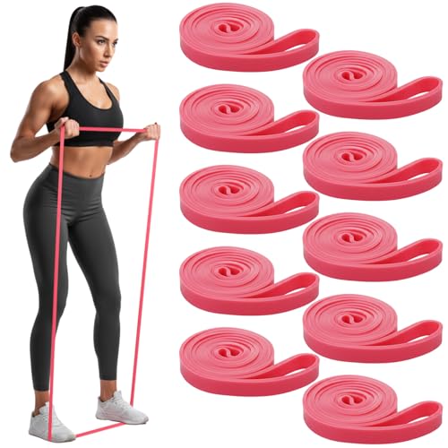 Sotiff 10 Pcs Resistance Bands Pull up Bands Pull up Assistance Band Exercise Workout Ring for Working Out Muscle Training Physical Muscle Training Men and Women (Rose Pink,25-65 Lbs)