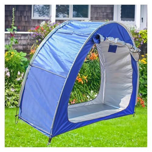 Fxiaobin 2 PCS Box Biciclette può Essere Giuntato Box Biciclette Proteggi da Vento,Pioggia,Neve,Polvere Garage Moto Tettoia per Esterno,Blue