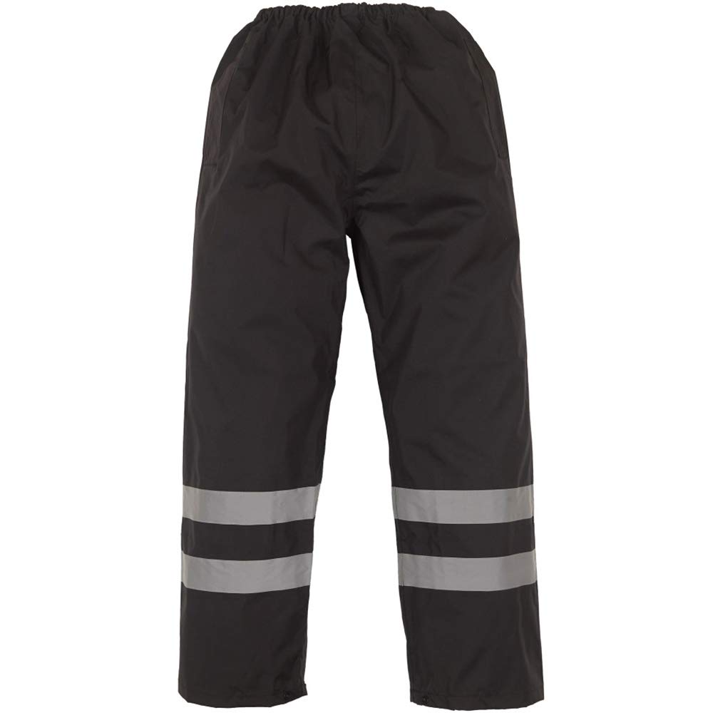 (S, Black) Yoko Mens Hi-Vis Waterproof Contractor Over Trousers 5055747620313