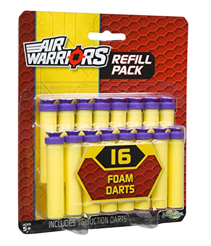Preisvergleich Produktbild BuzzBee - Air Warriors 16 Schaumstoff-Darts mit Saugnapf - Nachfüllpack