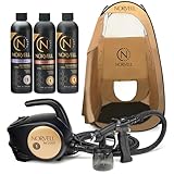 Norvell Sunless Tanning Kit - M1000 HVLP Spray Tan Airbrush Machine + Mobile Spray Room Pop-Up Tent, 8 oz Tanning Solutions in 'Tuscan Plus', Venetian and Dark + Norvell Training Program