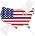 USA Vereinigte Staaten von Amerika, Amerikanisch Karte-Flagge, Fahne Amerikaner 120mm Auto & Motorrad Aufkleber, Vinyl Stickers