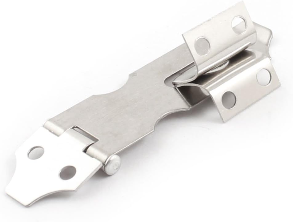 uxcell 10Sets Silver Tone Metal Cupboard Gates Padlock Latch Door Hasp Staple