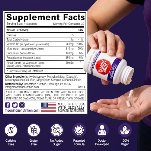 Image of Stone Stopper Capsules, Kidney Stone Prevention, Calcium Oxalate Protector, Alkali Citrate Support Supplement, Developed by Urologists to Support Kidney Health, 60 Day Supply (240 Count)