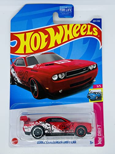 Hot Wheels Dodge Challenger Drift Rojo Escala 1:64 miniatura 1