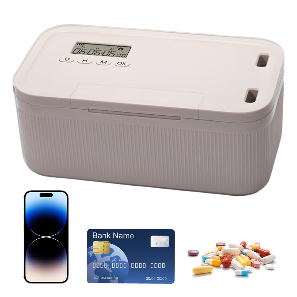 Caja de Seguridad con Temporizador, 23.9 * 13.1 * 9.6 cm Caja de Autodisciplina, Timed Phone Lock Box, Caja de Bloqueo Temporizada para Teléfonos, Videojuegos, Aperitivos