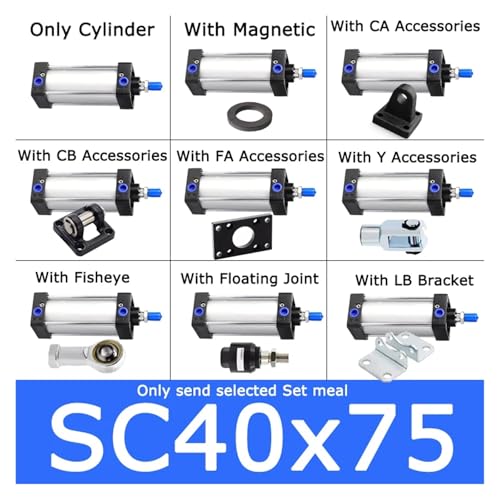 Cylindre standard SC40 en aluminium double effet alésage 40mm - 3