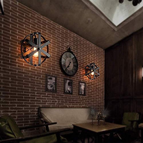 Bddie Industrial Retro E27 Socket Metal Indoor Black Rustic Indoor Wall Lamp, For Attic Restaurant Kitchen Caf Staircase Etc, Black #TOP1