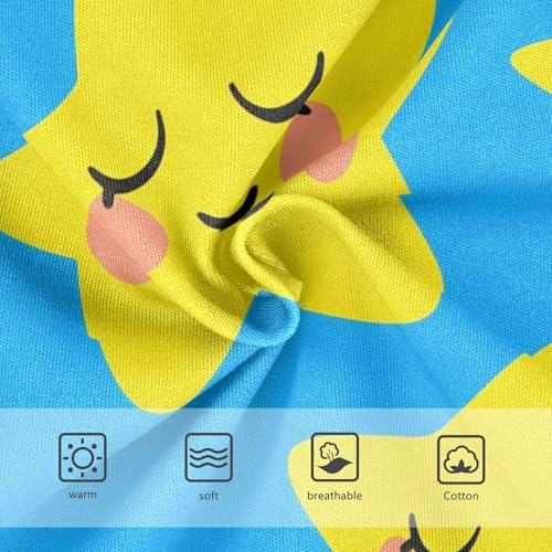 Cotton Girls Underwear Toddler Cute Yellow Stars Bright Blue Panties for Girl Colorful Undies Kids Briefs 2t3