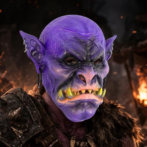 Purple Halloween Costume Mask 3D Ugly Funny Full Face Dress-Up Headpiece - image 2