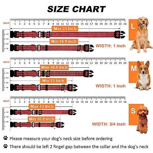 Joyeeiioo Martingale Dog Collar, Adjustable Nylon Reflective Collar With Buckle. No Pull-For Small, Medium, Large Dogs. Prevents Slipping Out-Helps With Strong Pullers-Increase Control (Red M) #TOP5