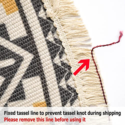 Miiciuib Boho Round Rugs, 5'X5' Round Bohemian Mandala Tassels Decor Carpet Woven Circle Mat For Kitchen Living Room Bedroom Bathroom #TOP5