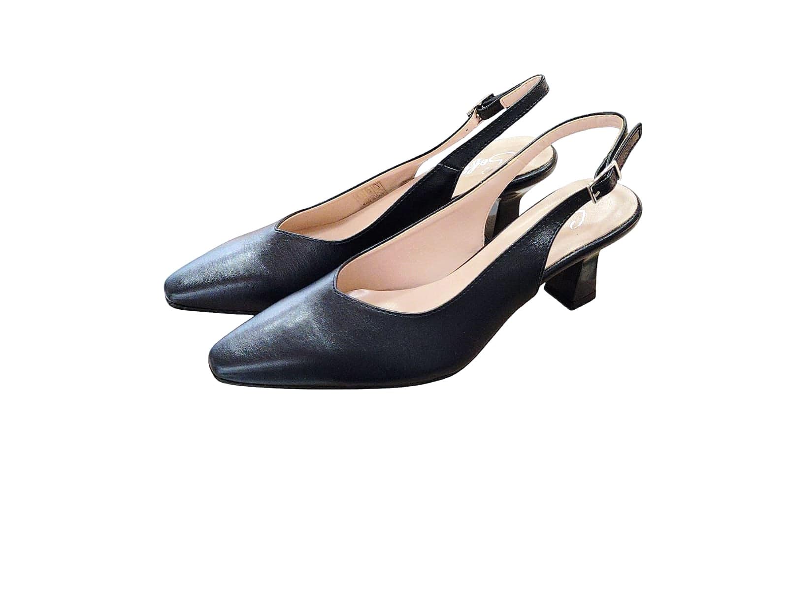 Sofia 354 Scarpe Eleganti da Donna in Pelle con Tacco Medio 5 Cm, Slingback a Punta, Vari Colori, Linea Comoda