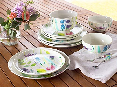 Portmeirion Water Garden 12pc Tableware Dinner Set, Serves 4 Dinner Service with Water Colour Decoration Made from Porcelain - Image 6