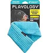 Playology Plush Crinkle Ring for Large to X-Large Dogs 50lbs & up | Engaging All Natural Peanut B...