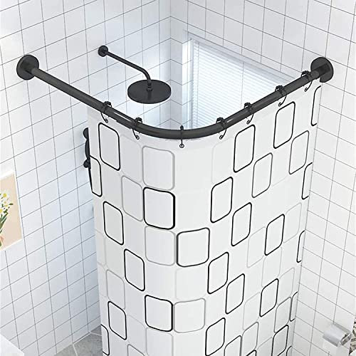 Tringle à rideau de douche incurvée extensible en L pour gagner de la place