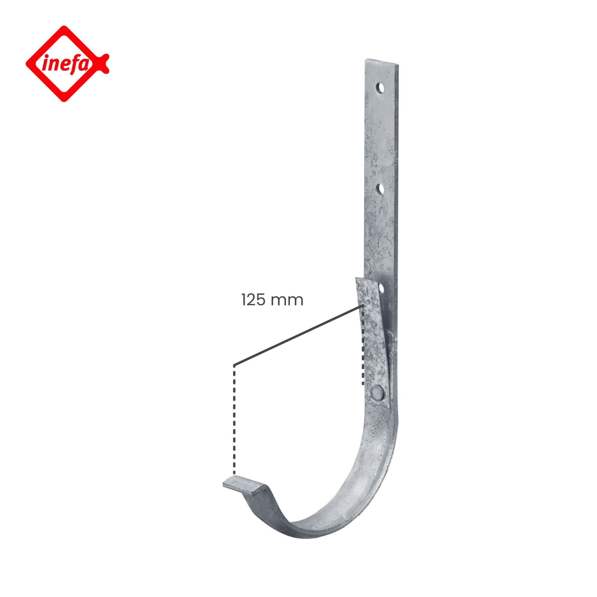 INEFA 20x Ferro/staffa grondaia, semicircolare 125mm Argento