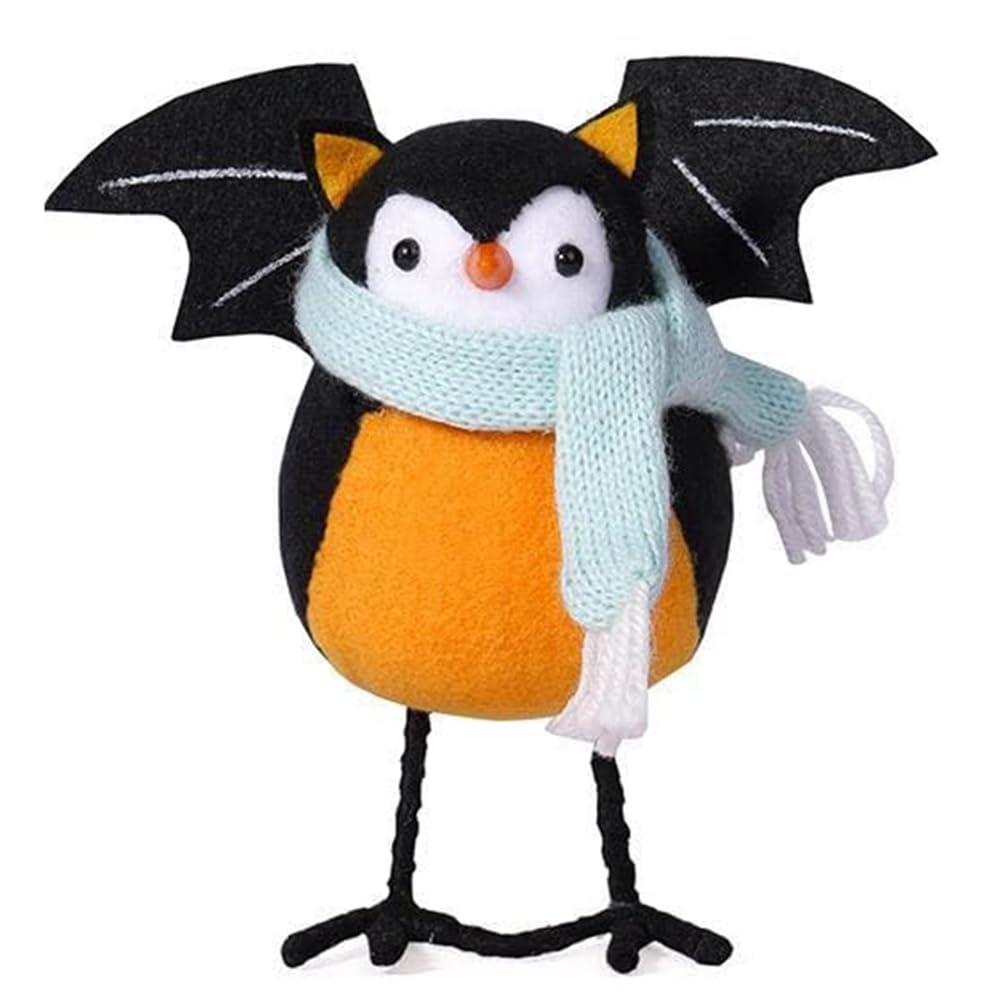 CTRLZS Halloween Standing Bird Statue, Ghost Bird Statue, Halloween Bird Doll, Desktop Home Window Decoration Orange