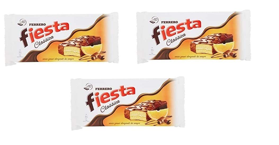 3 X Ferrero Fiesta Riegel torta con cioccolato Barrette di cioccolato Biscotti di cioccolato 10 X 36 G