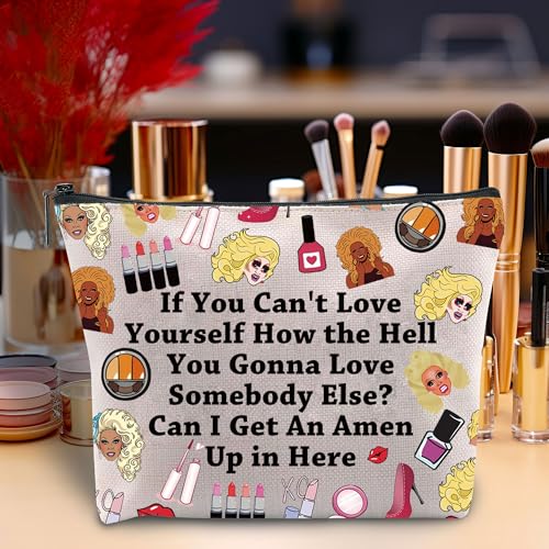 Drag Race Inspired Makeup Bag Drag Queen Gift Can I Get an Amen Canvas Cosmetic Bag for Fans (Get an Amen) - Image 3