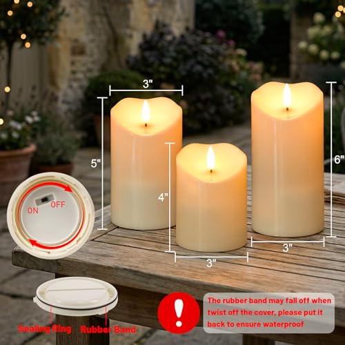Image of Wondise Rechargeable Solar Candles Outdoor Waterproof IP65