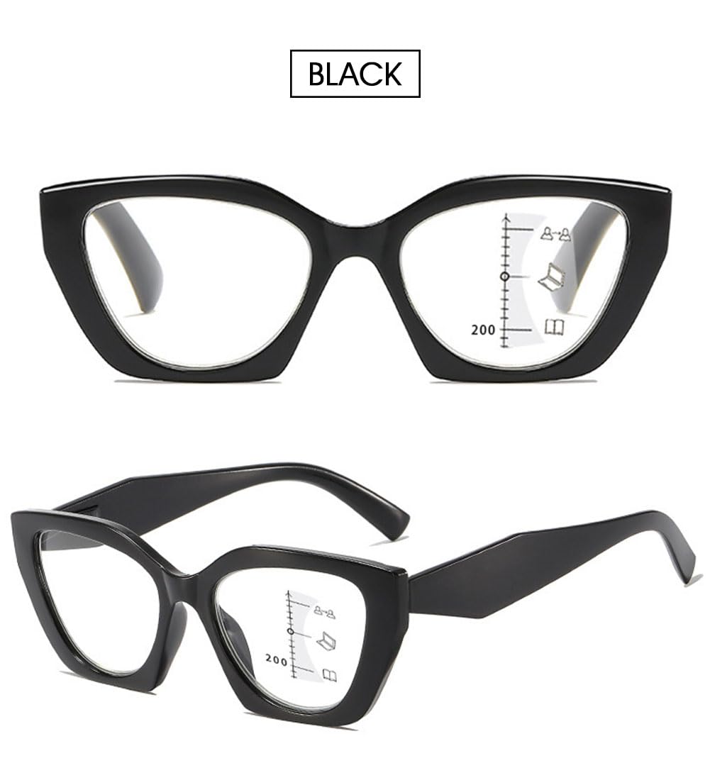 VEVESMUNDO Selbsttönend Lesebrillen Gleitsichtlesebrille Damen Schildpatt Progressive Gleitsichtbrille Multifokale Brillen für Nah und Fern