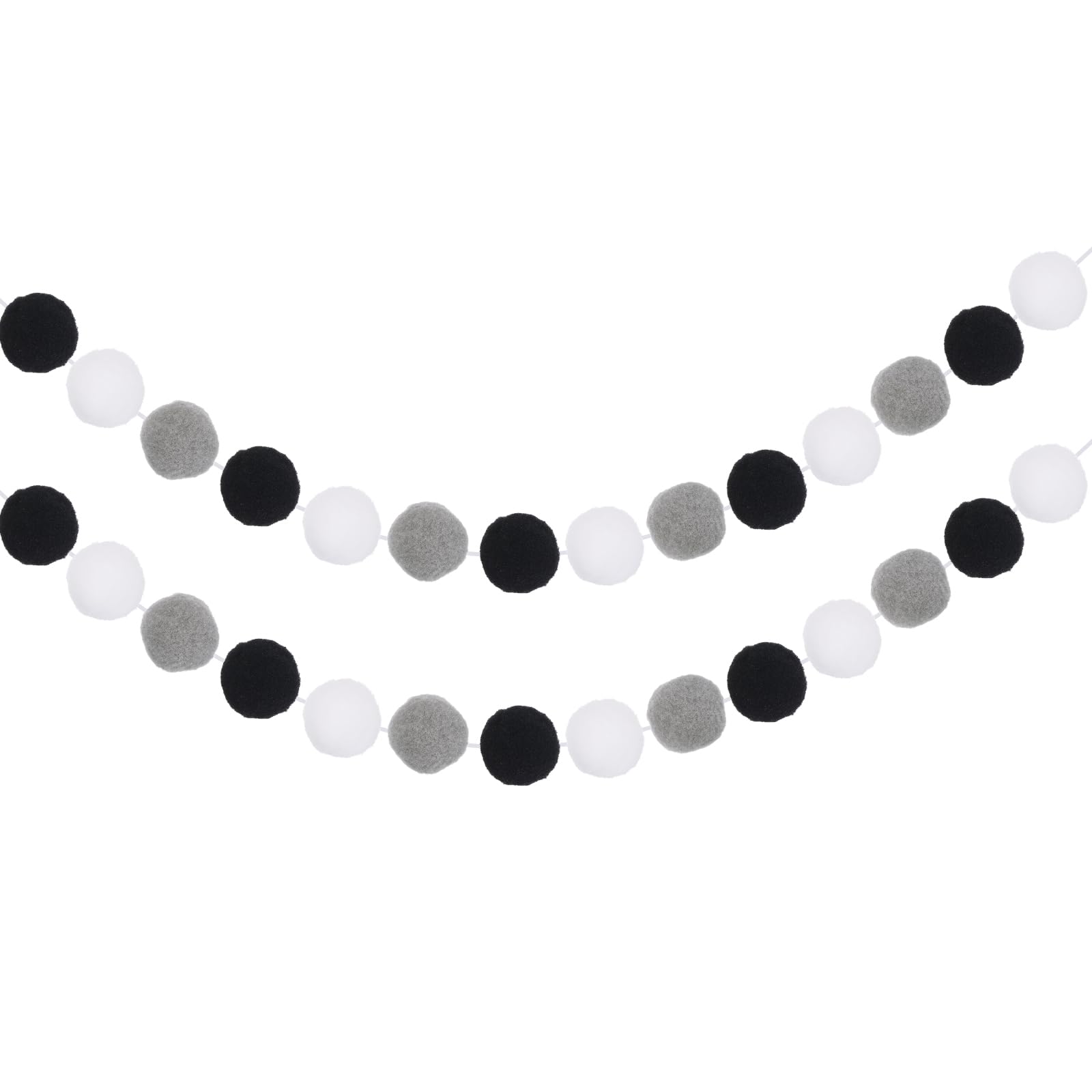 Guirlande pom pom halloween noël mariage anniversaire déco suspendue boules feutre 2pcs