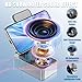 HCRTGAY Induction Speaker, Cell Phone Stand with Wireless Bluetooth Speaker, HD Surround Sound & Led Color Changing Light, Gifts for Men, Compatible with iPhone/Android (Gray-01)